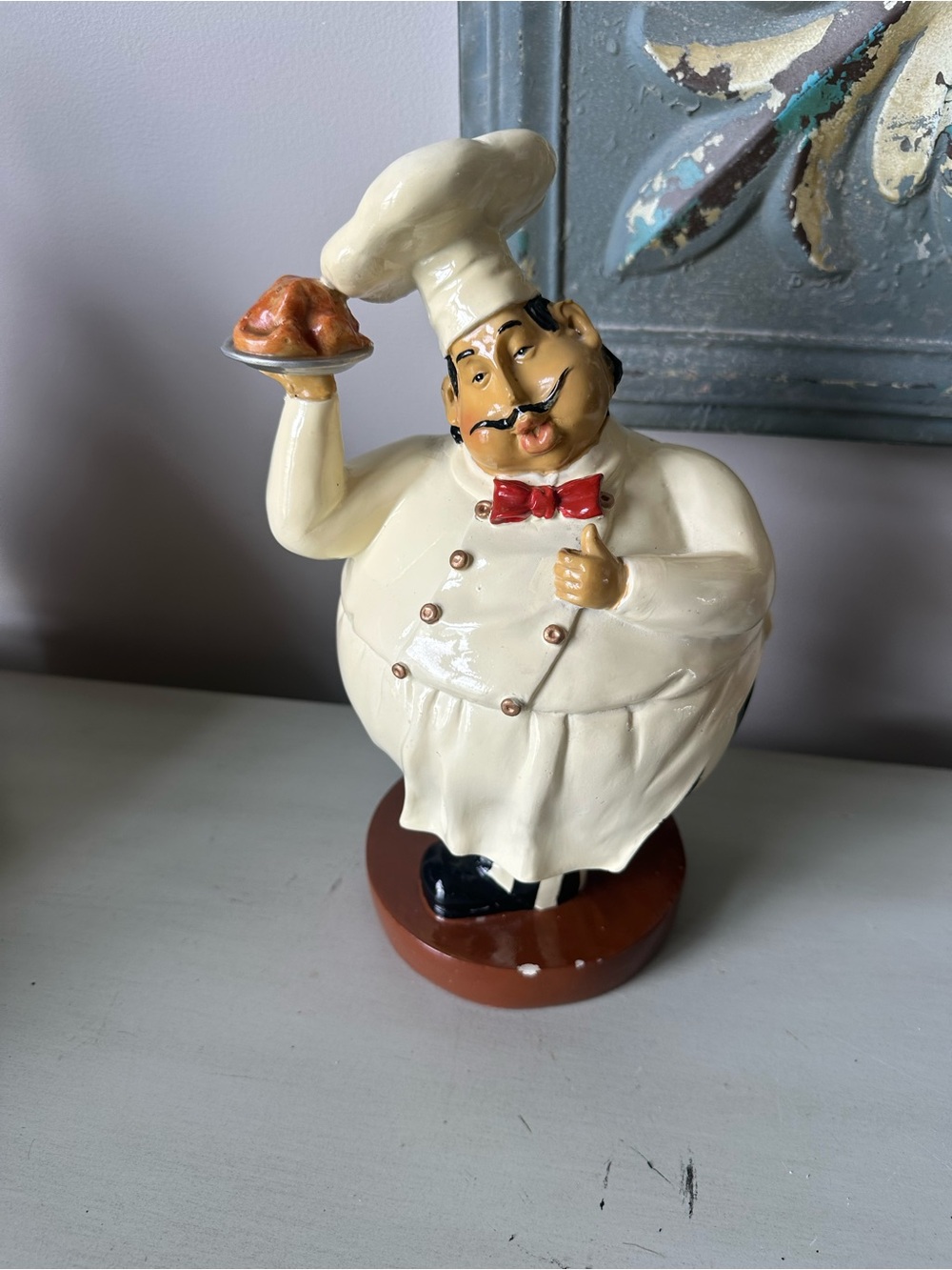 Vintage chubby Italian chef statue